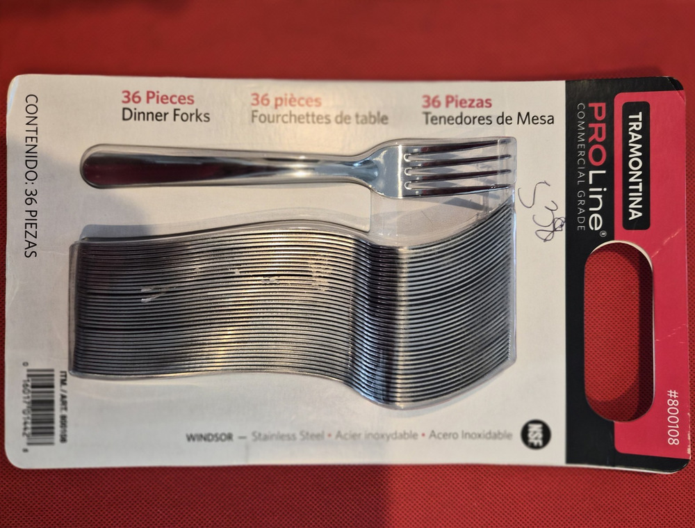 Tramontina ProLine Windsor Dinner Forks Set of 36 Stainless Steel Silver NSF